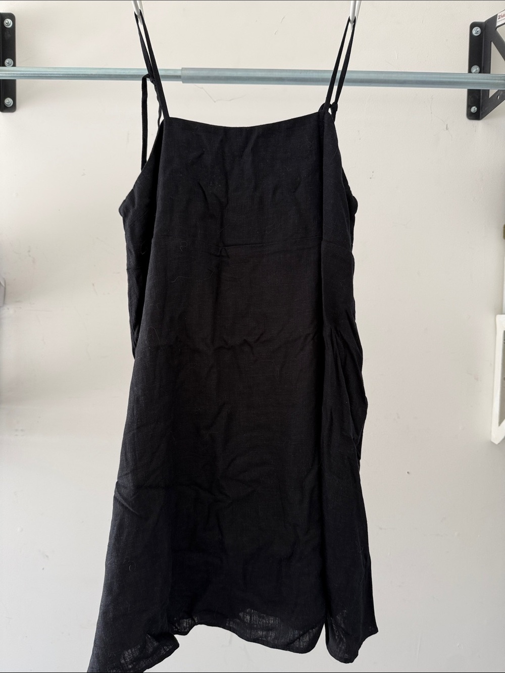Fabletics Black Mini Slip Dress with Thin Straps